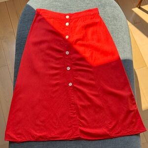Elegant Red Button-Down Skirt